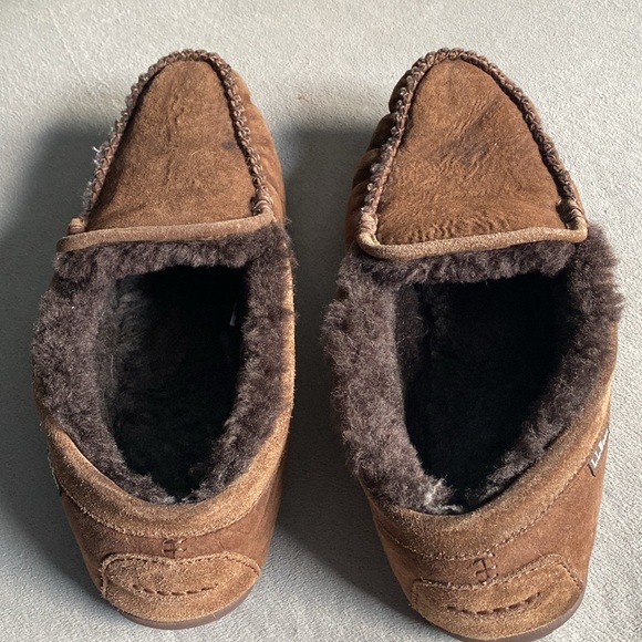L.L. Bean Mens Wicked Good Venetian Slippers Chocolate Brown Cozy Suede Sz 13M ! - Picture 4 of 12